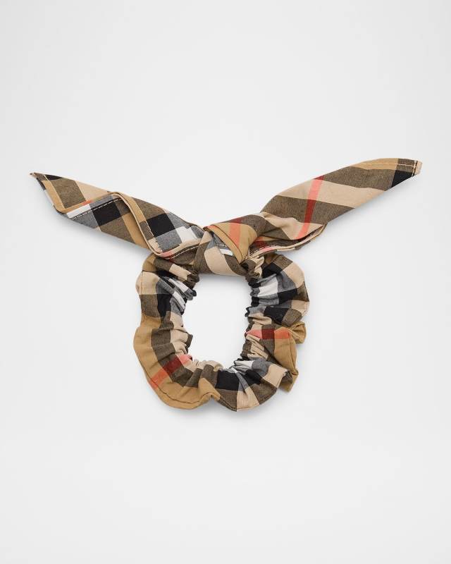Girl's Cotton Check Hair Tie